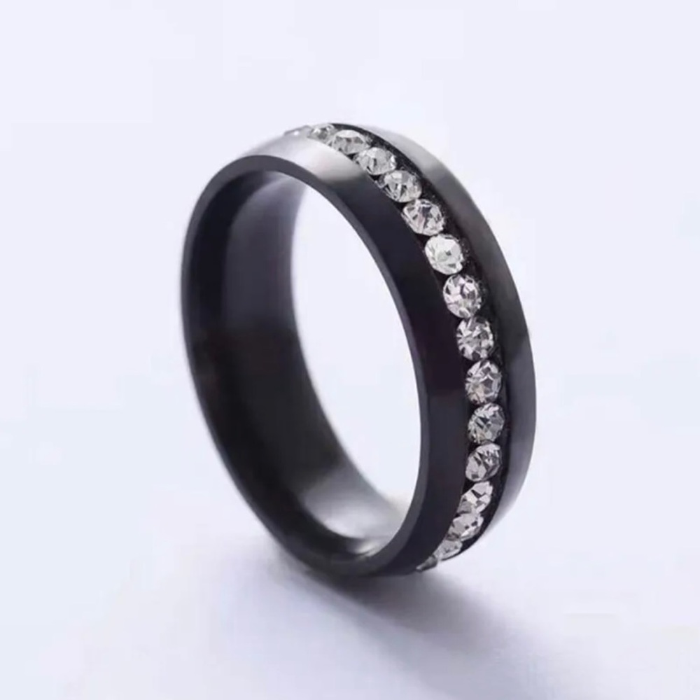 ✨Stainless Steel Cubic Zirconia Ring Women Men Titanium Rings